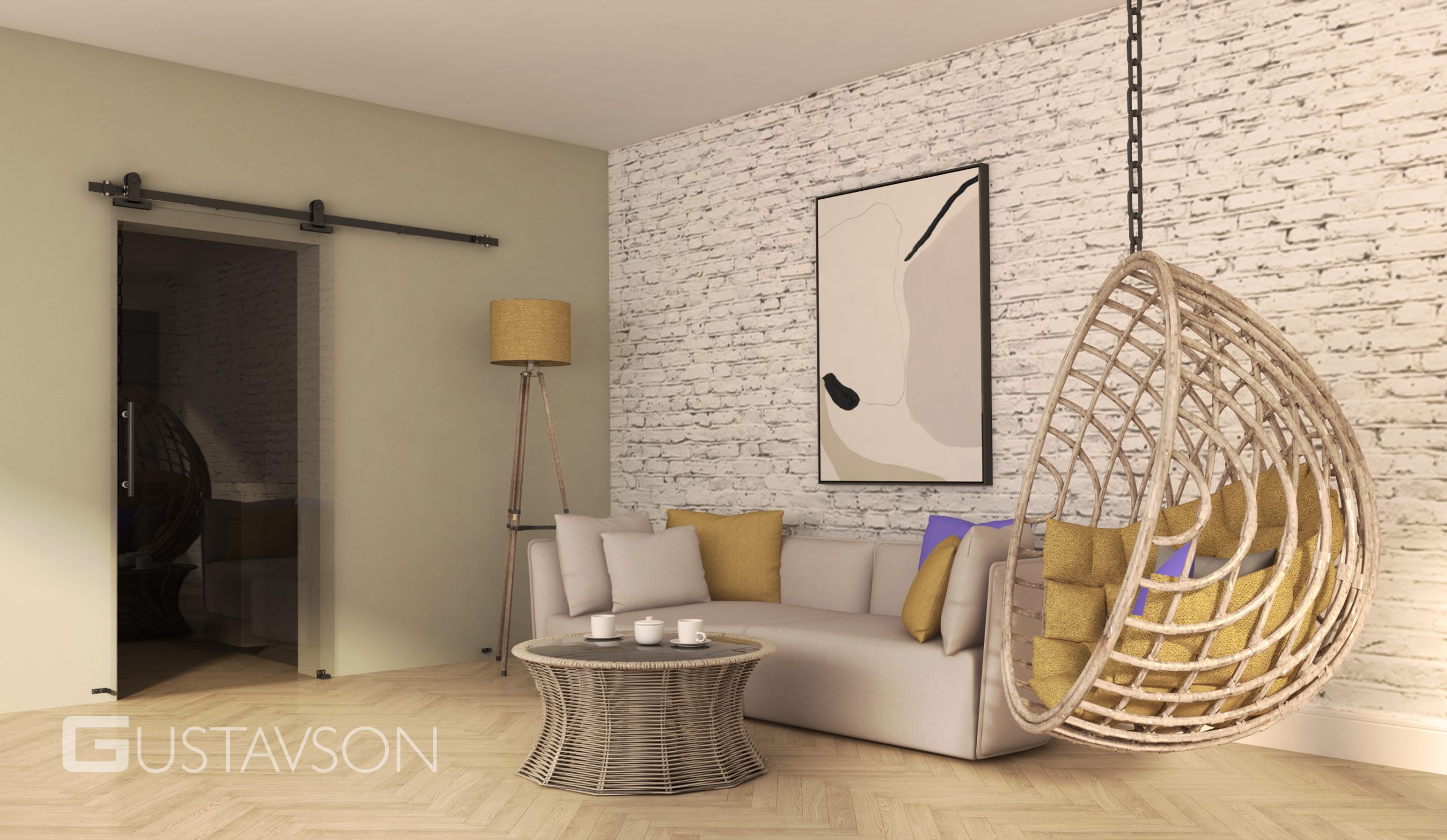 LOFT PURE GLASS — szklane drzwi przesuwne bez wiercenia